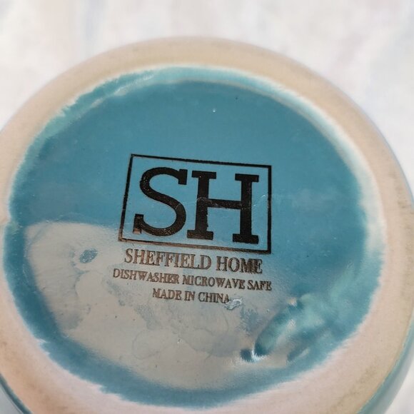Sheffield Home Mug Coffee Cup MR FABULOUS handled Stoneware blue white 16 oz EUC - Picture 6 of 7